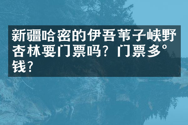 新疆哈密的伊吾苇子峡野杏林要门票吗？门票多少钱？