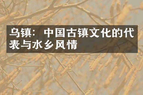 乌镇：中国古镇文化的代表与水乡风情