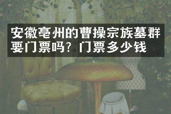 安徽亳州的曹操宗族墓群要门票吗？门票多少钱？