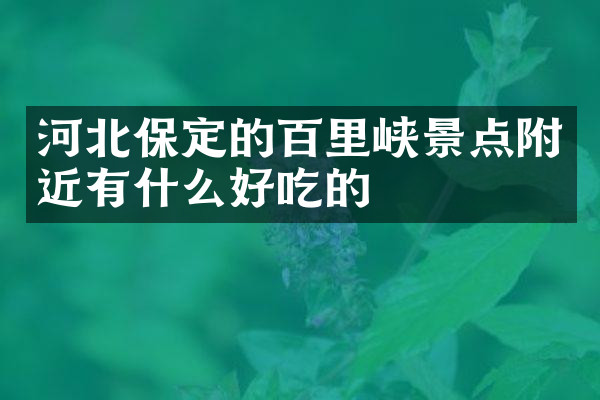 河北保定的百里峡景点附近有什么好吃的