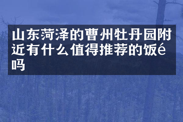 山东菏泽的曹州牡丹园附近有什么值得推荐的饭馆吗