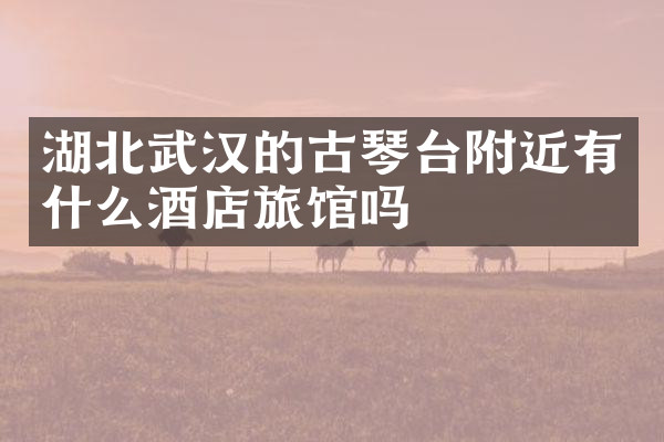 湖北武汉的古琴台附近有什么酒店旅馆吗
