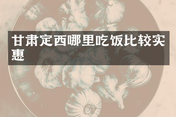 甘肃定西哪里吃饭比较实惠