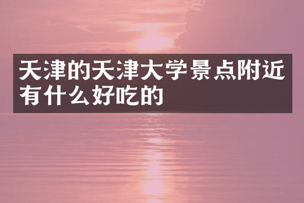 天津的天津大学景点附近有什么好吃的