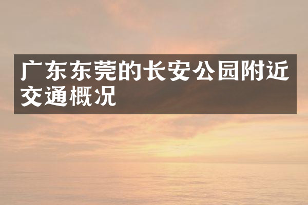 广东东莞的长安公园附近交通概况