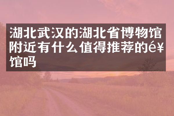 湖北武汉的湖北省博物馆附近有什么值得推荐的饭馆吗