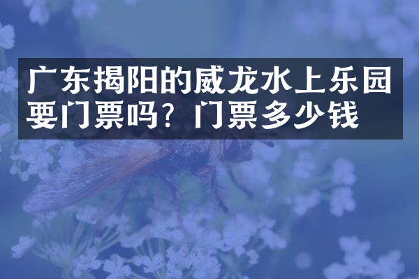 广东揭阳的威龙水上乐园要门票吗？门票多少钱？