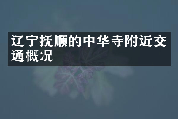 辽宁抚顺的中华寺附近交通概况