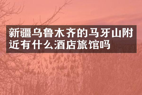 新疆乌鲁木齐的马牙山附近有什么酒店旅馆吗
