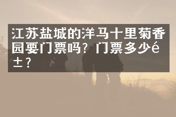 江苏盐城的洋马十里菊香园要门票吗？门票多少钱？