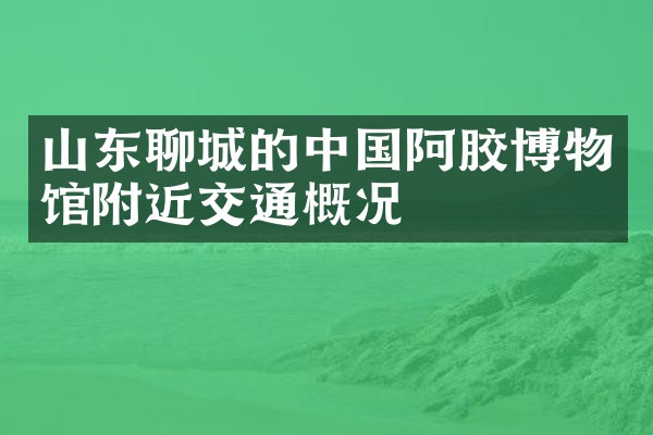 山东聊城的中国阿胶博物馆附近交通概况