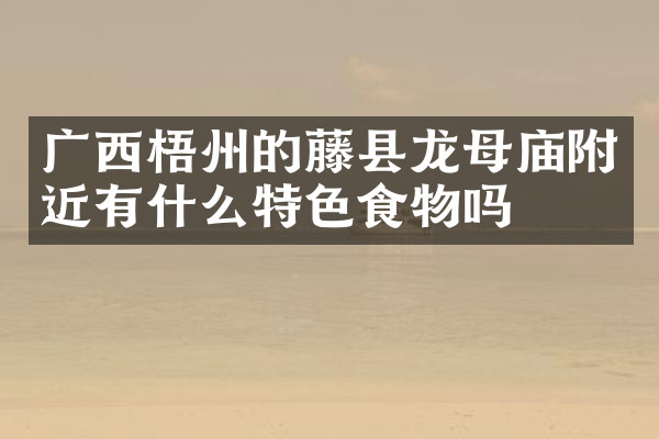 广西梧州的藤县龙母庙附近有什么特色食物吗