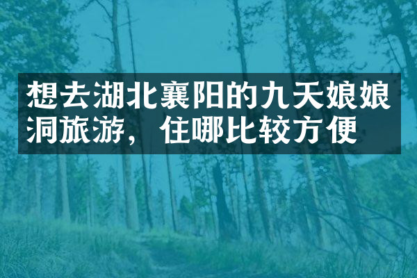 想去湖北襄阳的九天娘娘洞旅游，住哪比较方便