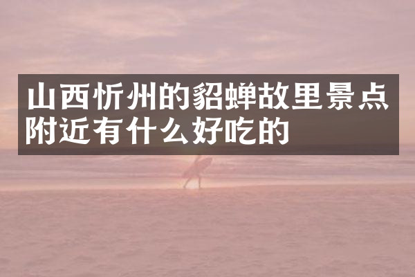 山西忻州的貂蝉故里景点附近有什么好吃的
