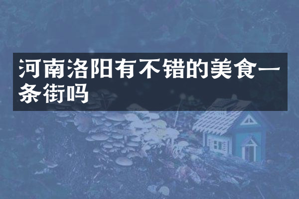 河南洛阳有不错的美食一条街吗