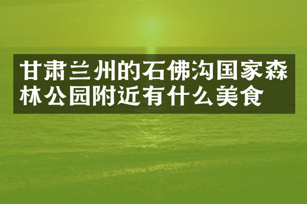 甘肃兰州的石佛沟国家森林公园附近有什么美食