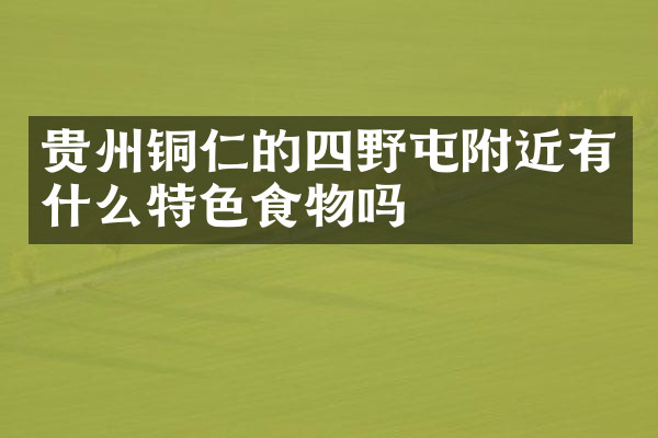 贵州铜仁的四野屯附近有什么特色食物吗