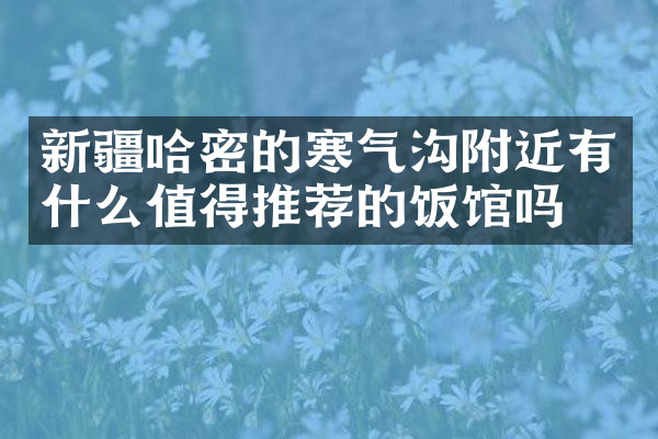 新疆哈密的寒气沟附近有什么值得推荐的饭馆吗
