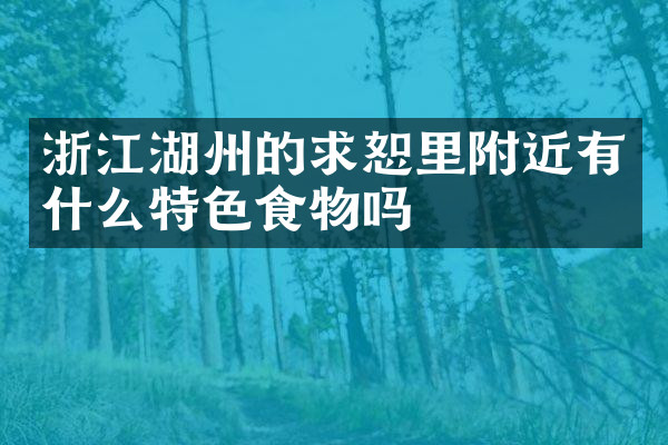 浙江湖州的求恕里附近有什么特色食物吗