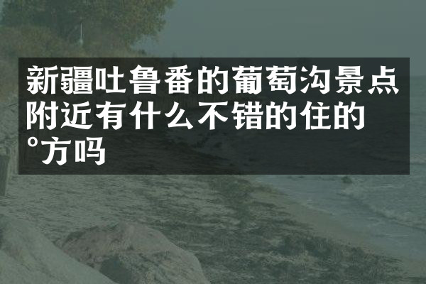 新疆吐鲁番的葡萄沟景点附近有什么不错的住的地方吗