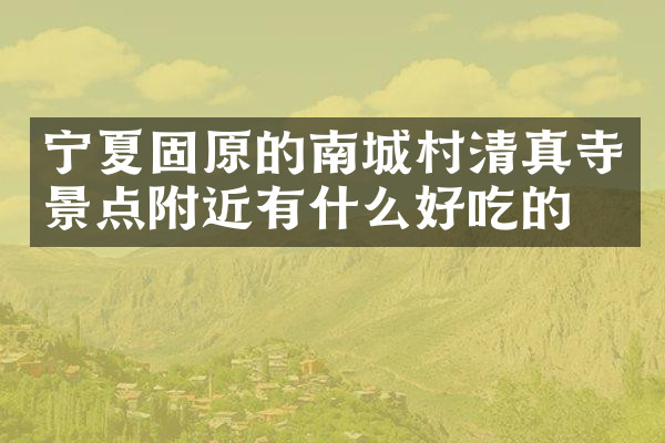宁夏固原的南城村清真寺景点附近有什么好吃的