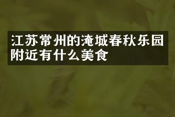 江苏常州的淹城春秋乐园附近有什么美食