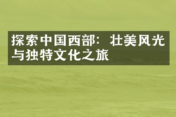 探索中国西部：壮美风光与独特文化之旅
