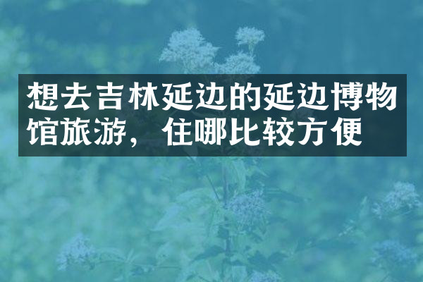 想去吉林延边的延边博物馆旅游，住哪比较方便