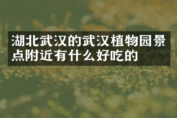 湖北武汉的武汉植物园景点附近有什么好吃的