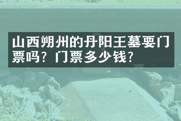 山西朔州的丹阳王墓要门票吗？门票多少钱？