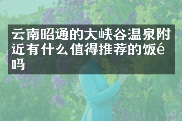 云南昭通的大峡谷温泉附近有什么值得推荐的饭馆吗