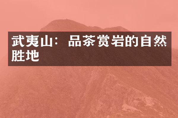武夷山：品茶赏岩的自然胜地