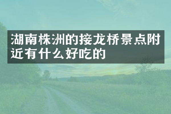 湖南株洲的接龙桥景点附近有什么好吃的