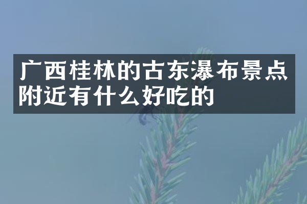 广西桂林的古东瀑布景点附近有什么好吃的