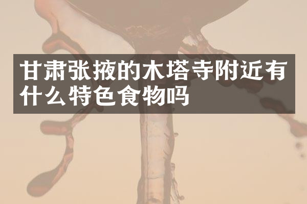 甘肃张掖的木塔寺附近有什么特色食物吗