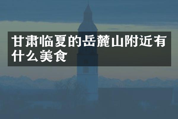 甘肃临夏的岳麓山附近有什么美食