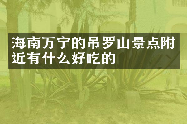 海南万宁的吊罗山景点附近有什么好吃的