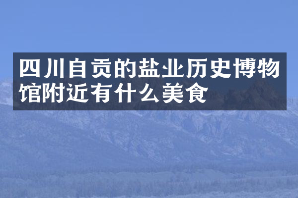 四川自贡的盐业历史博物馆附近有什么美食