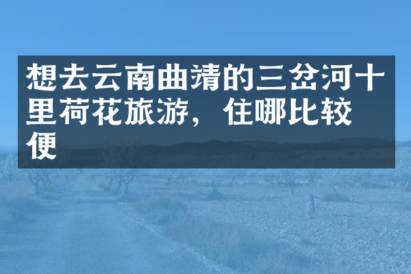想去云南曲靖的三岔河十里荷花旅游，住哪比较方便
