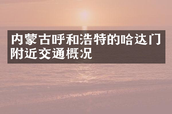 内蒙古呼和浩特的哈达门附近交通概况