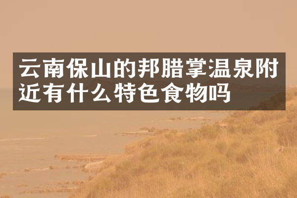 云南保山的邦腊掌温泉附近有什么特色食物吗