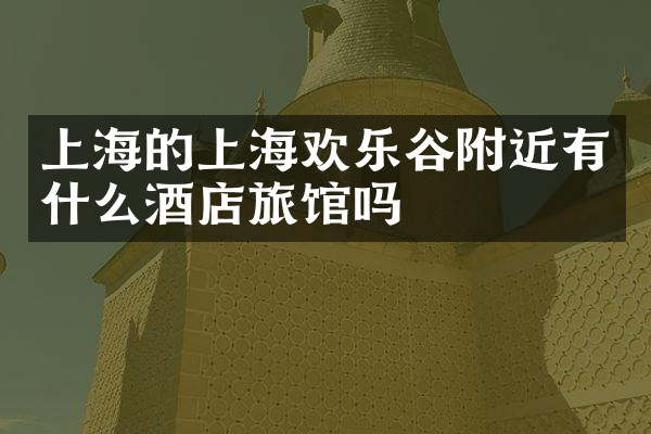 上海的上海欢乐谷附近有什么酒店旅馆吗