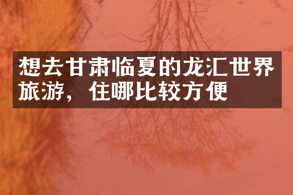 想去甘肃临夏的龙汇世界旅游，住哪比较方便