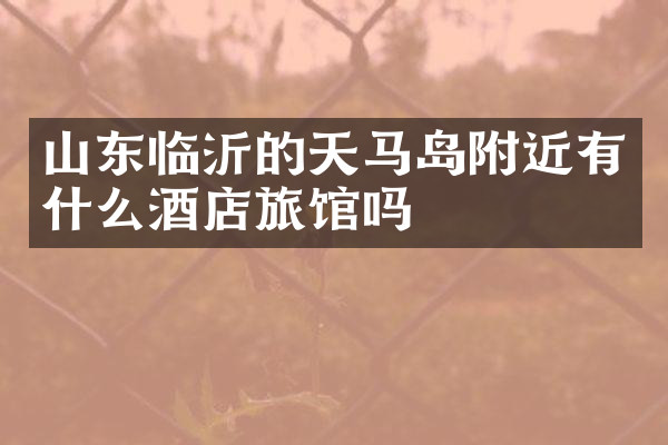 山东临沂的天马岛附近有什么酒店旅馆吗