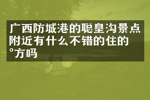 广西防城港的聪皇沟景点附近有什么不错的住的地方吗