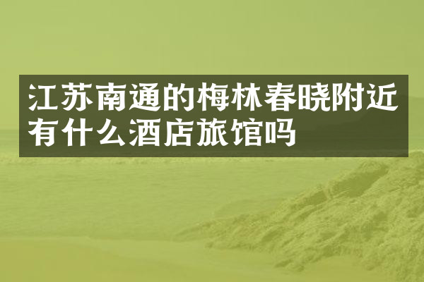 江苏南通的梅林春晓附近有什么酒店旅馆吗