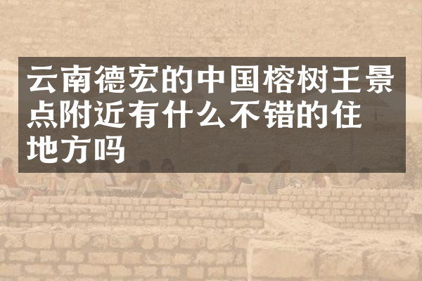 云南德宏的中国榕树王景点附近有什么不错的住的地方吗
