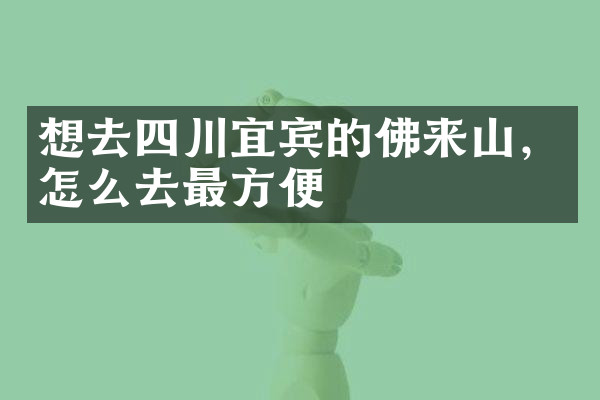 想去四川宜宾的佛来山，怎么去最方便