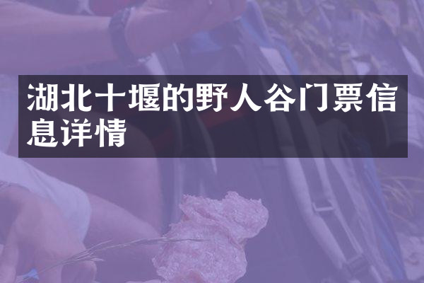 湖北十堰的野人谷门票信息详情