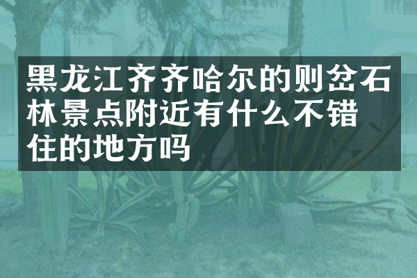 黑龙江齐齐哈尔的则岔石林景点附近有什么不错的住的地方吗